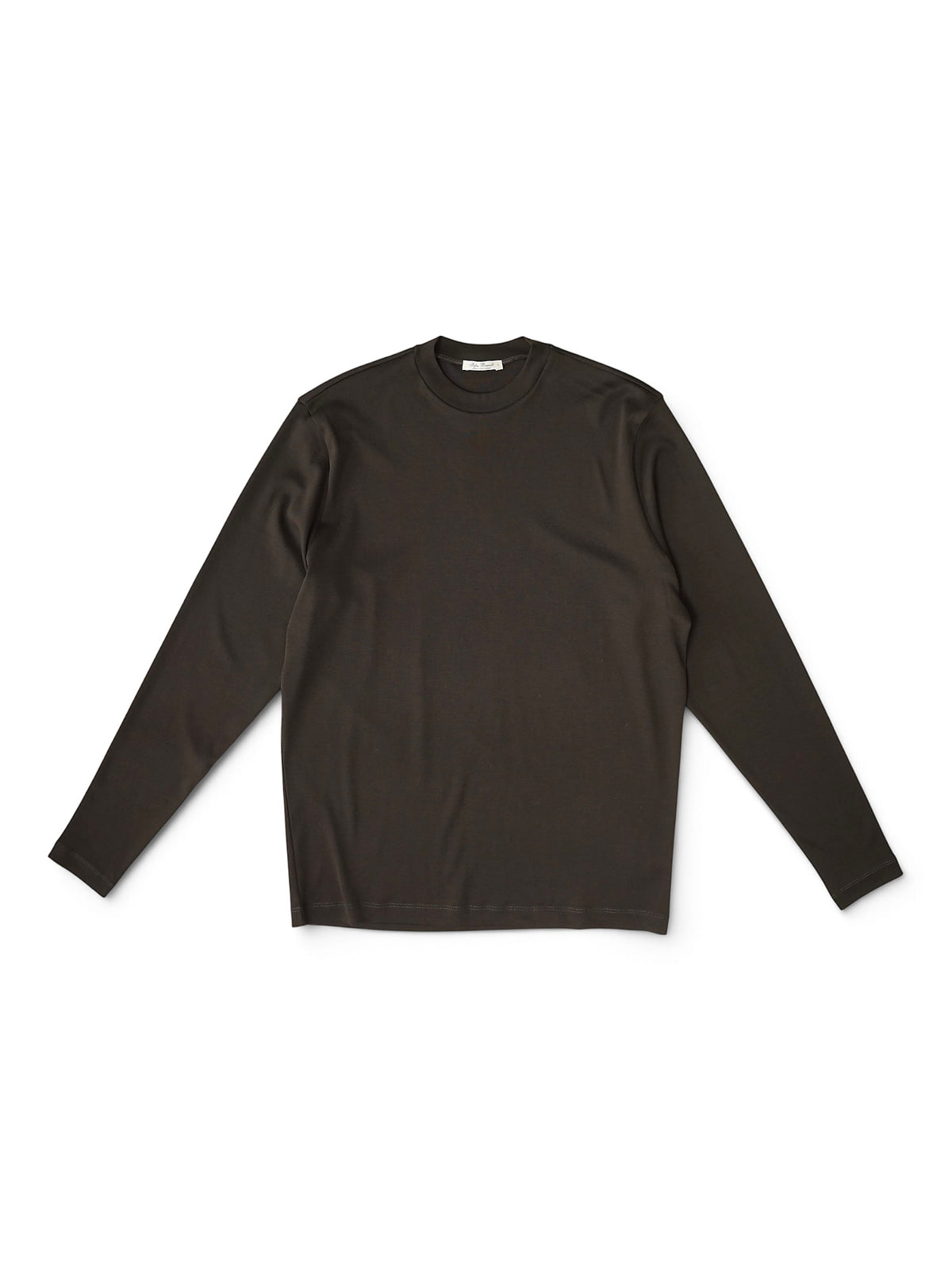 Dunkelbraunes Langarmshirt aus feiner Rippe von Stefan Brandt