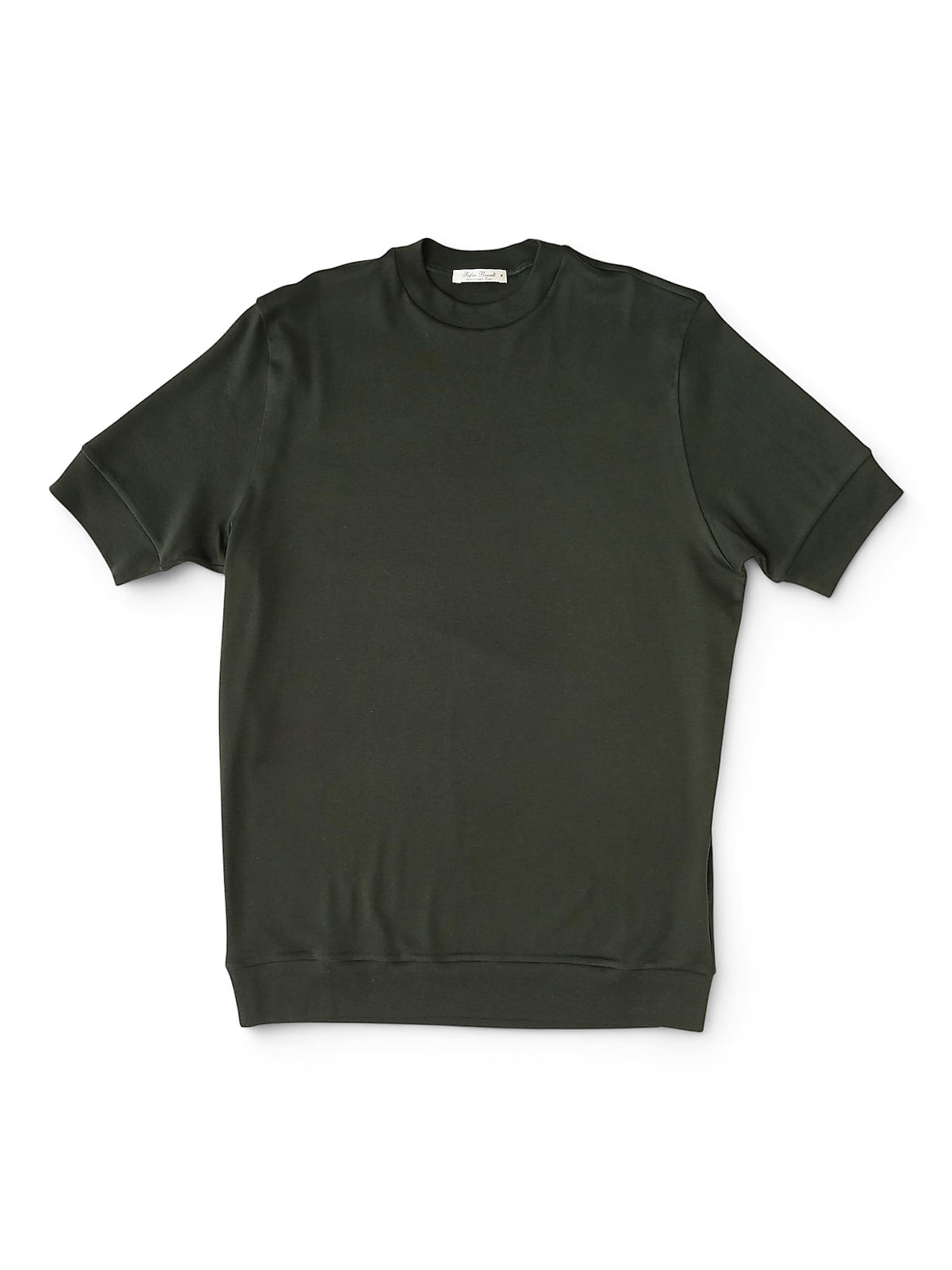 Flaschengrünes T-Shirt aus feiner Rippe von Stefan Brandt