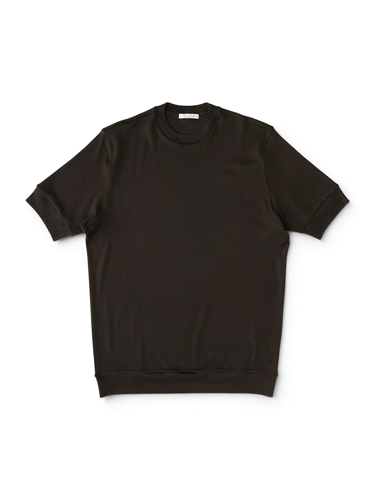Dunkelbraunes T-Shirt aus feiner Rippe von Stefan Brandt