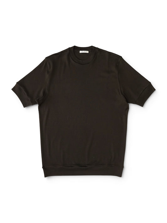 Dunkelbraunes T-Shirt aus feiner Rippe von Stefan Brandt