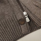 Braungraue Strickjacke mit Reißverschluss und Knopfleiste von Gran Sasso – Ansicht 2
