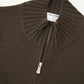 Espressobrauner Kaschmir-Zip-Cardigan mit Stehkragen von Gran Sasso – Ansicht 2