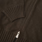 Espressobrauner Kaschmir-Zip-Cardigan mit Stehkragen von Gran Sasso – Ansicht 4