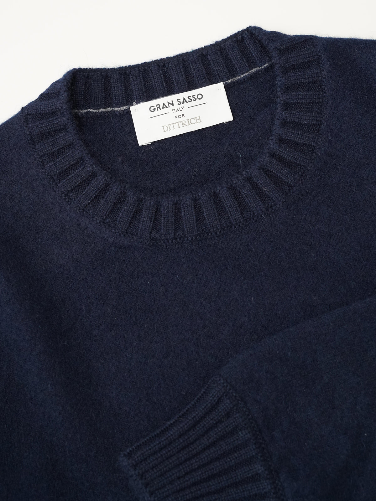 Dunkelblauer Kaschmir-Pullover mit Rundhals von Gran Sasso – Ansicht 3
