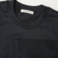 Dunkelblaues Langarmshirt aus feinem Jersey von Stefan Brandt – Detailansicht des Kragens mit Label