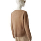 Beigefarbener Flauschpullover mit Rundhals