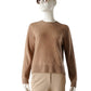 Beigefarbener Flauschpullover mit Rundhals