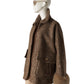 Graubraune Bouclé-Jacke von Maison Common – Seitenansicht ohne Pelzkragen