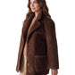 Nussbraune Webpelzjacke mit Reverskragen von Dorothee Schumacher
