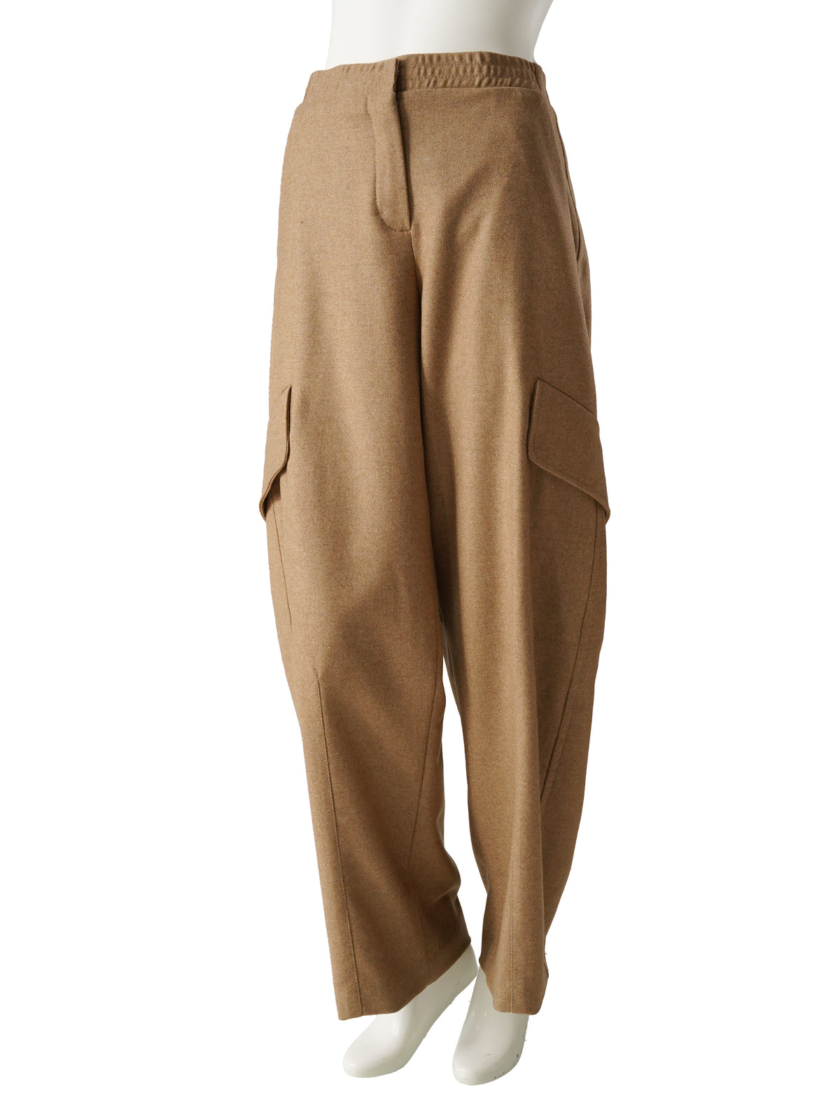 Camelfarbene Wollhose mit weitem Bein von Dorothee Schumacher