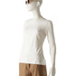 Ecrufarbenes 3/4-Arm-Shirt mit U-Boot-Ausschnitt