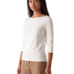 Ecrufarbenes 3/4-Arm-Shirt mit U-Boot-Ausschnitt von thylie