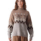Grauer Norwegerpullover mit Stehkragen von Sosue