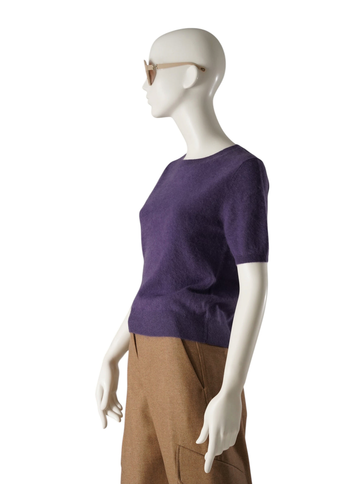 Lilafarbener Flauschpullover mit kurzem Arm von S. Marlon – Ansicht 3