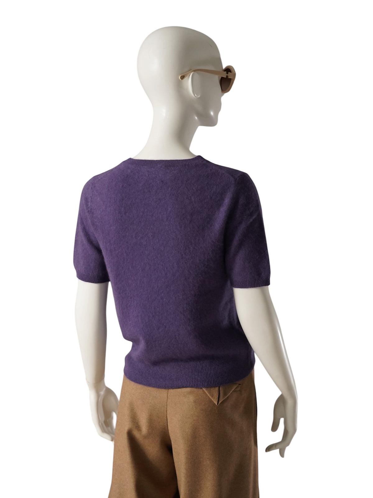 Lilafarbener Flauschpullover mit kurzem Arm von S. Marlon – Ansicht 4