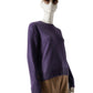 Lilafarbener Flauschpullover mit Rundhals