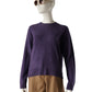 Lilafarbener Flauschpullover mit Rundhals
