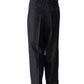 Dunkelblaue Bundfaltenjeans mit weitem Bein