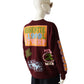 Bordeauxfarbenes Oversize-Sweatshirt mit Prints und Pailletten