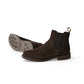 Dunkelbrauner Chelsea Boot aus Veloursleder von Doucal's – Seitenansicht mit Noppensohle