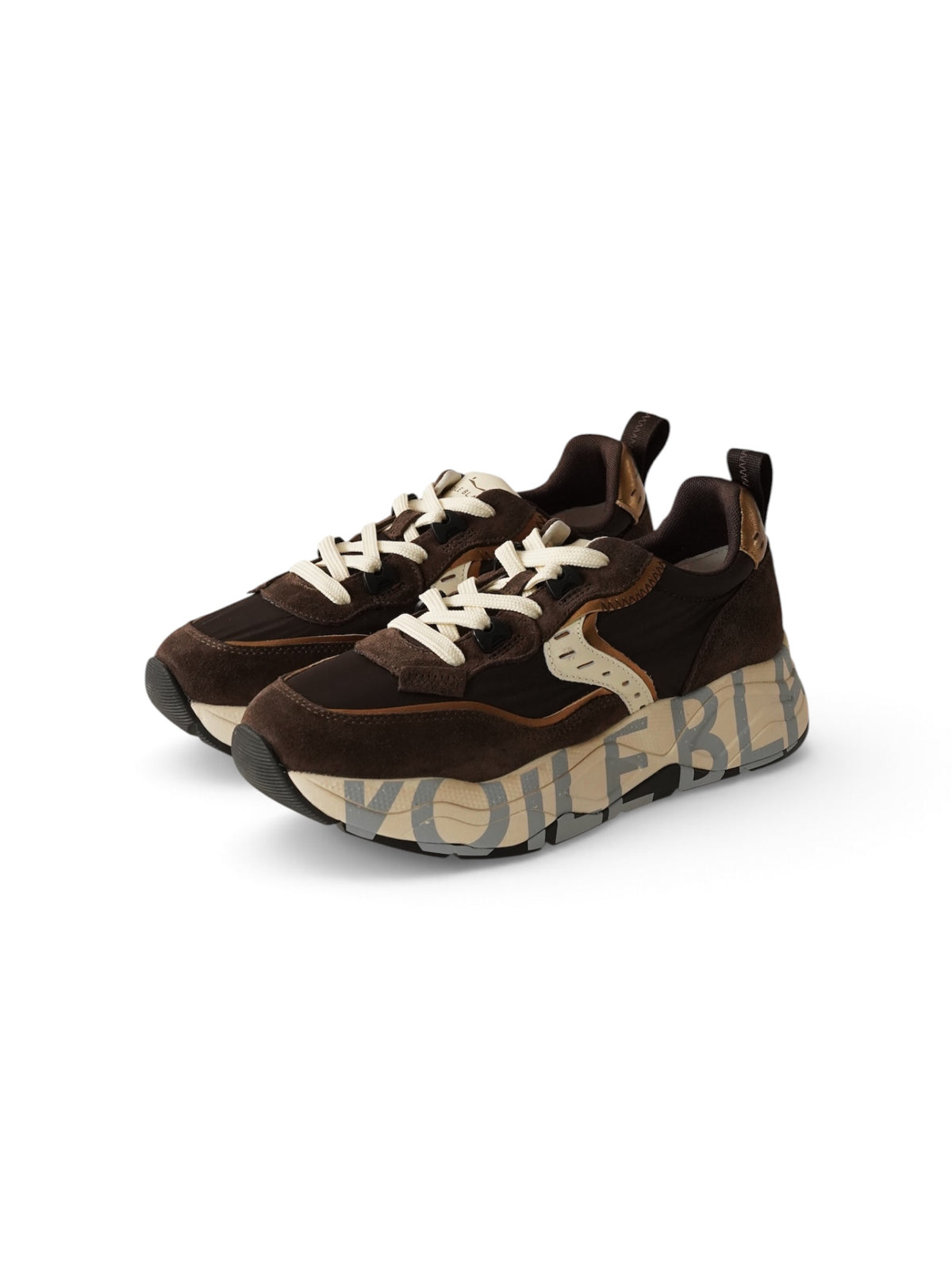 Dunkelbrauner Chunky-Sneaker mit Plateausohle von Voile Blanche