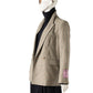 Beigefarbener Glencheck-Blazer mit Schmuckknöpfen