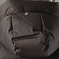 Schwarzbraune Daunenjacke mit Kapuze