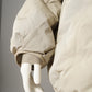 Greigefarbene Steppjacke mit Teddykragen