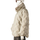 Greigefarbene Steppjacke mit Teddykragen
