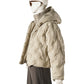 Greigefarbene Steppjacke mit Kapuze und Strickeinsatz