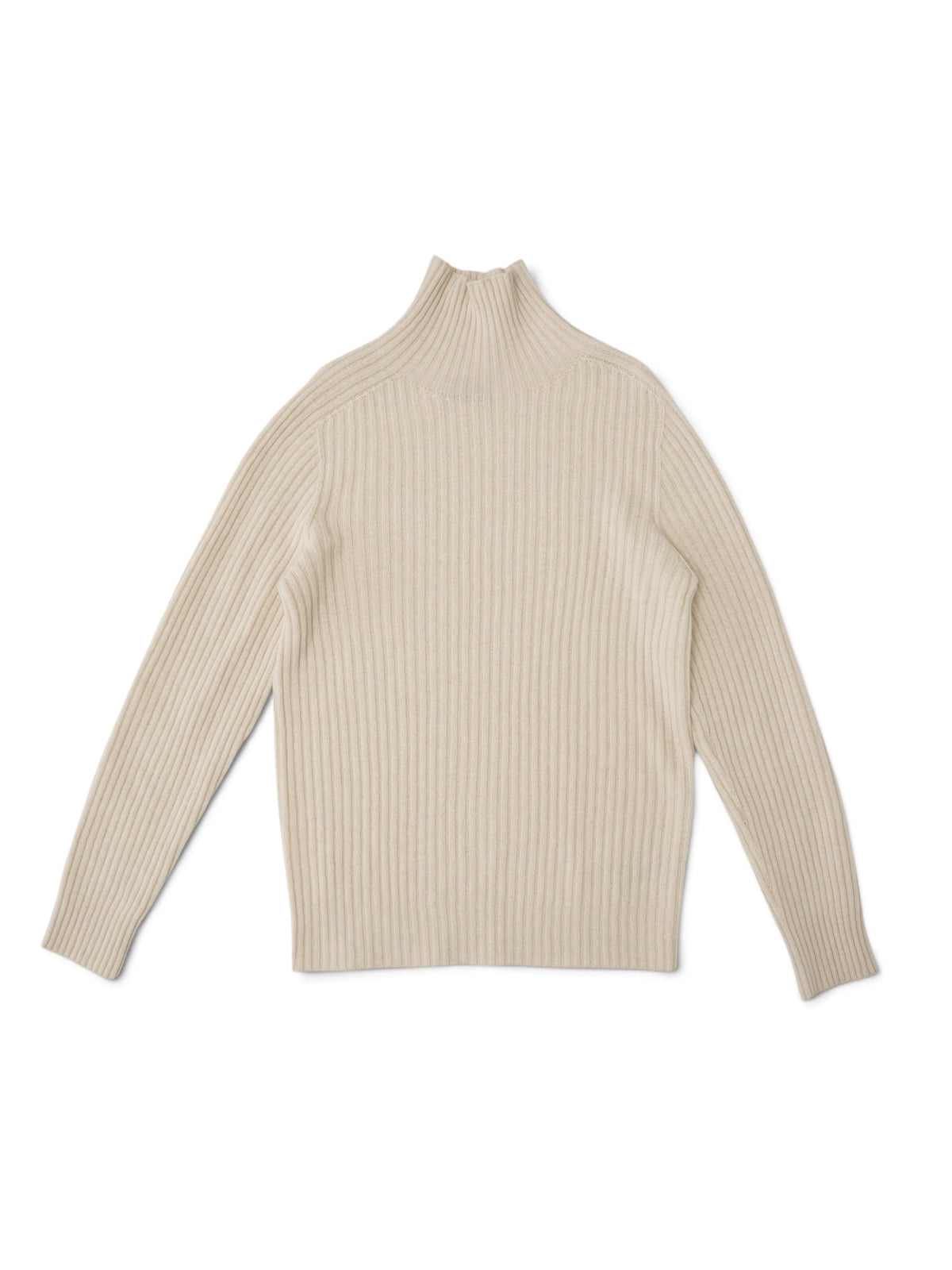 Cremefarbener Rippstrick-Pullover mit Stehkragen von Glenugie – Ansicht 3
