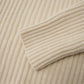 Cremefarbener Rippstrick-Pullover mit Stehkragen von Glenugie – Ansicht 2