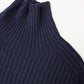 Dunkelblauer Rippstrick-Pullover mit Stehkragen von Glenugie – Ansicht 2