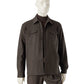 Dunkelbraunes Overshirt aus Wolljersey von Harris Wharf London