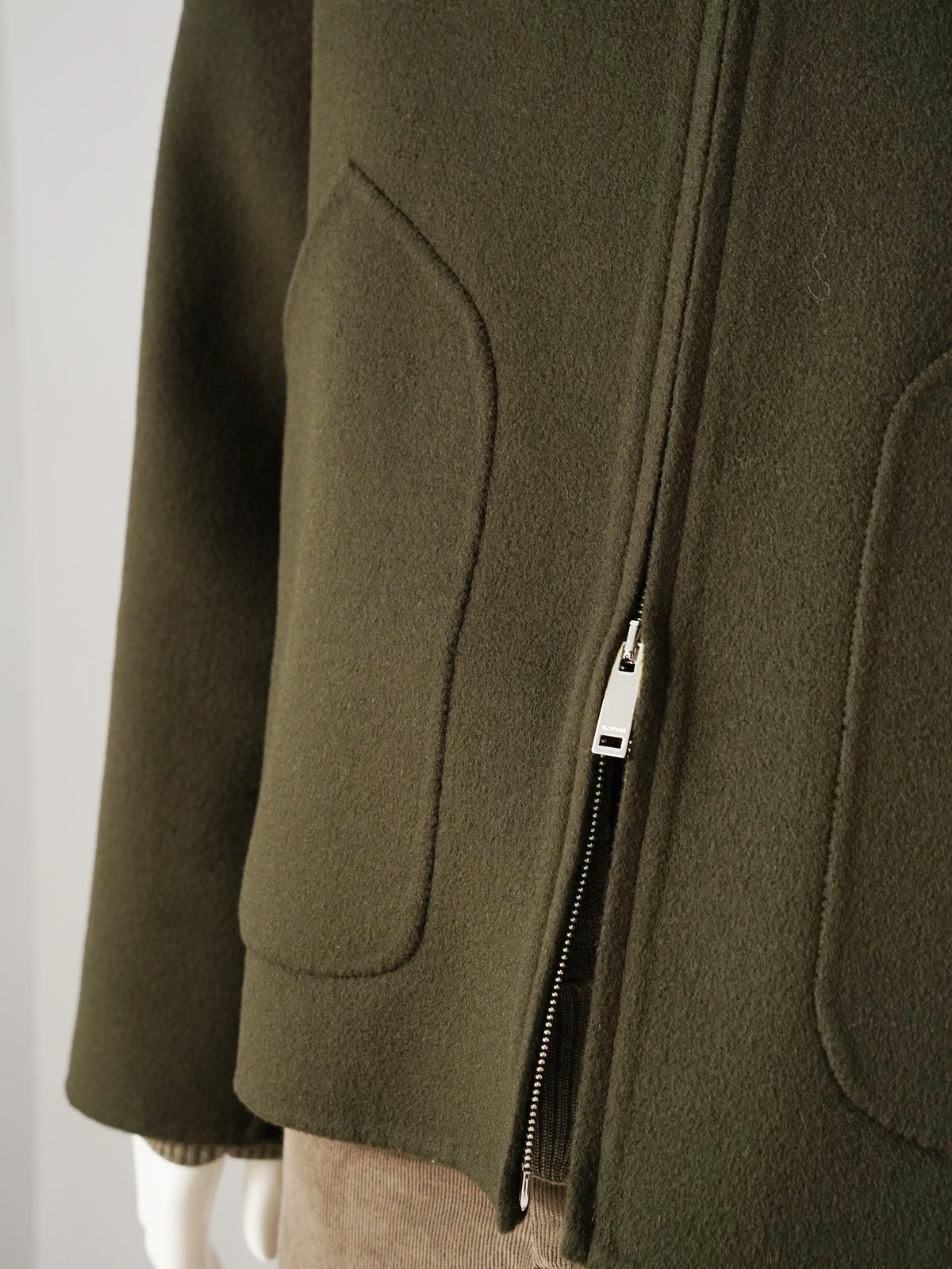 Olivgrüner Blouson aus Wollgewebe von Slowear – Ansicht 3
