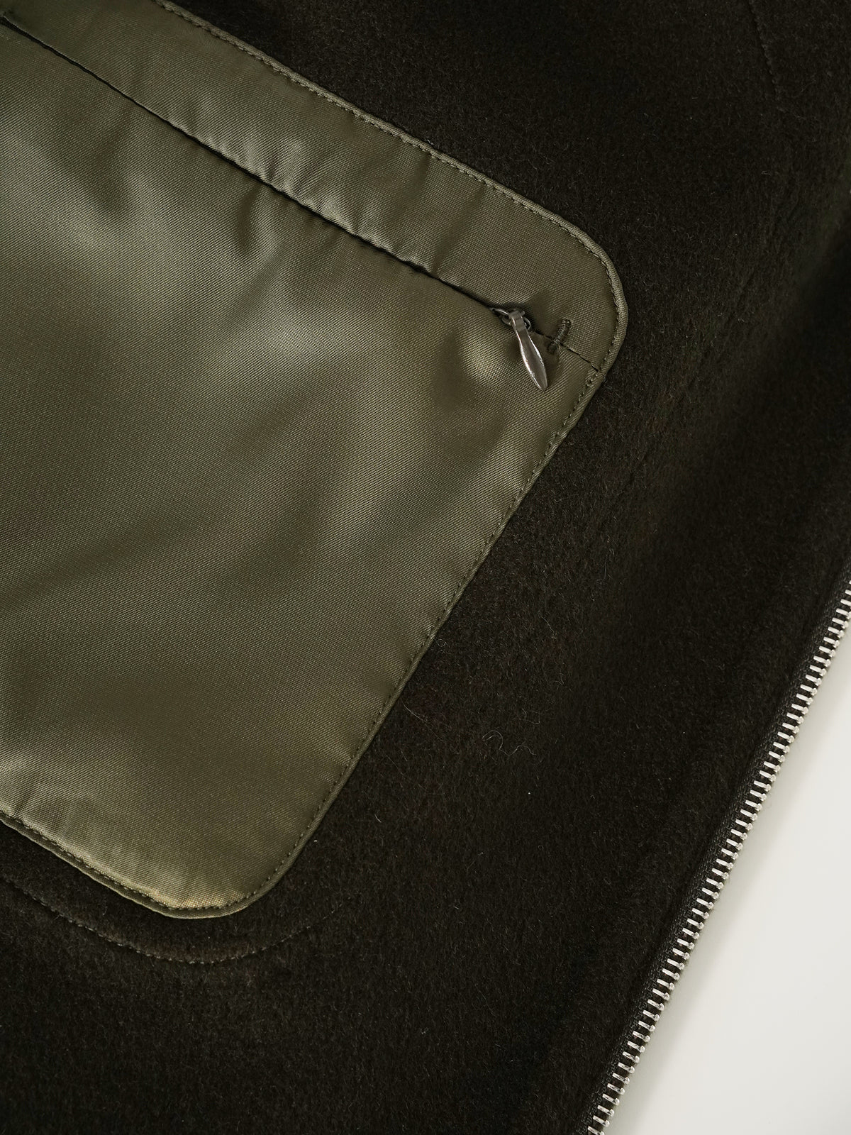 Olivgrüner Blouson aus Wollgewebe von Slowear – Ansicht 7
