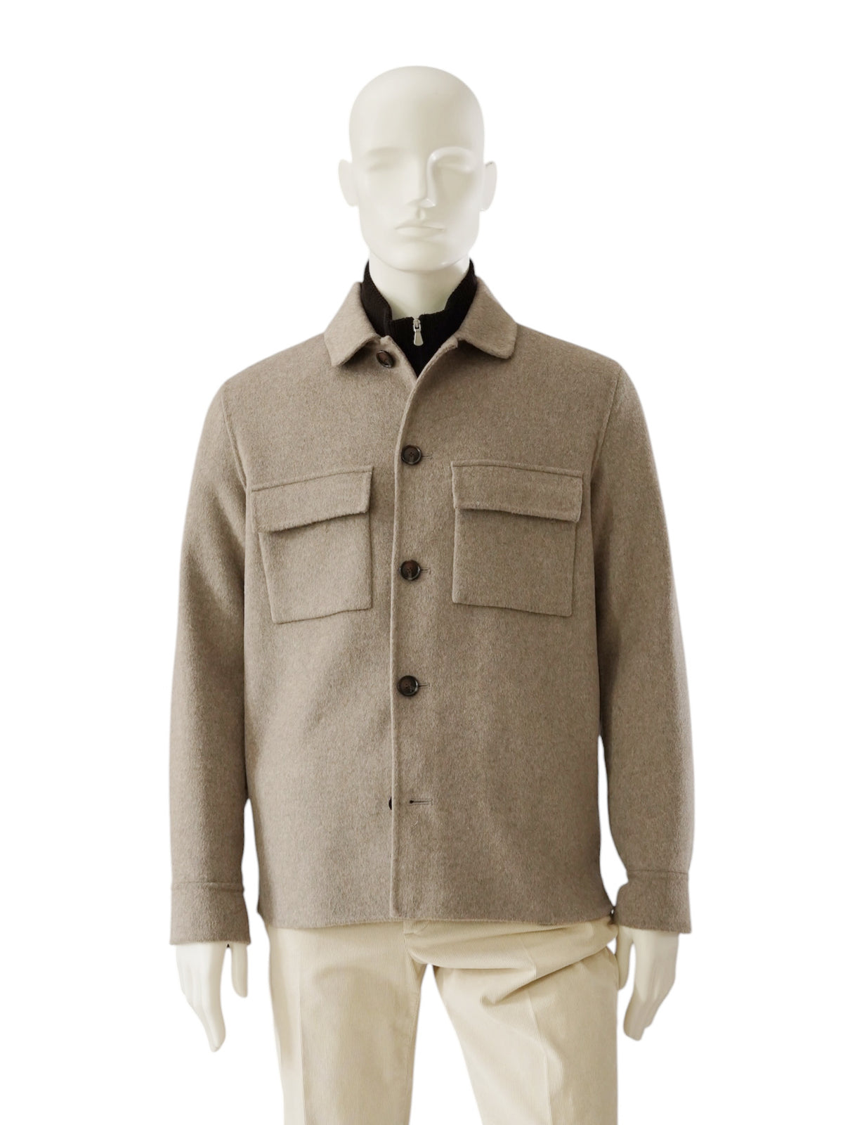 Beigemeliertes Overshirt aus Wollmischgewebe von Galà