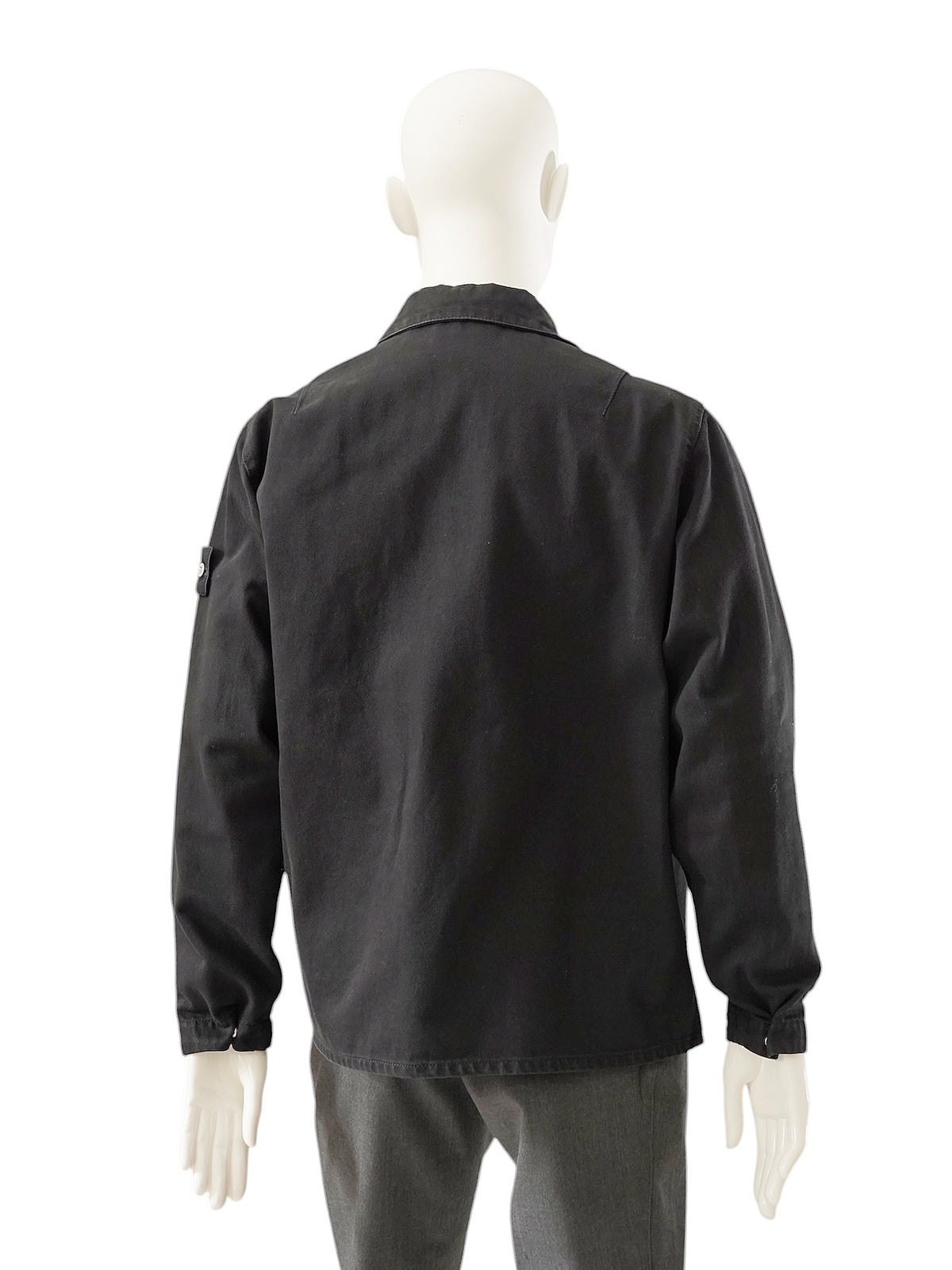 Schwarze Jeansjacke mit Zweiwege-Reißverschluss von Stone Island – Ansicht 5
