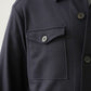 Dunkelblaues Overshirt aus Wolljersey von Harris Wharf London – Ansicht 2