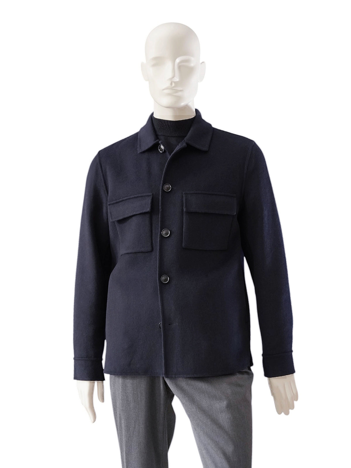 Dunkelblaues Overshirt aus Wollmischgewebe von Galà