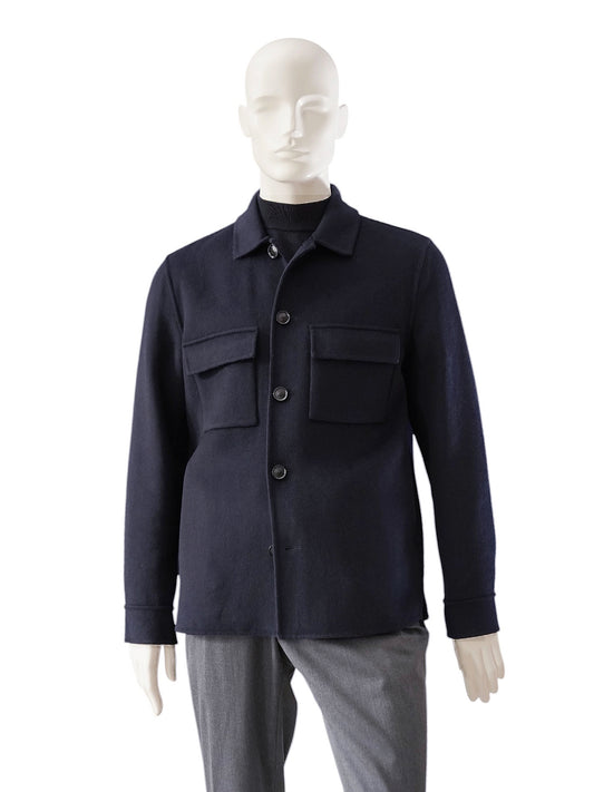 Dunkelblaues Overshirt aus Wollmischgewebe von Galà