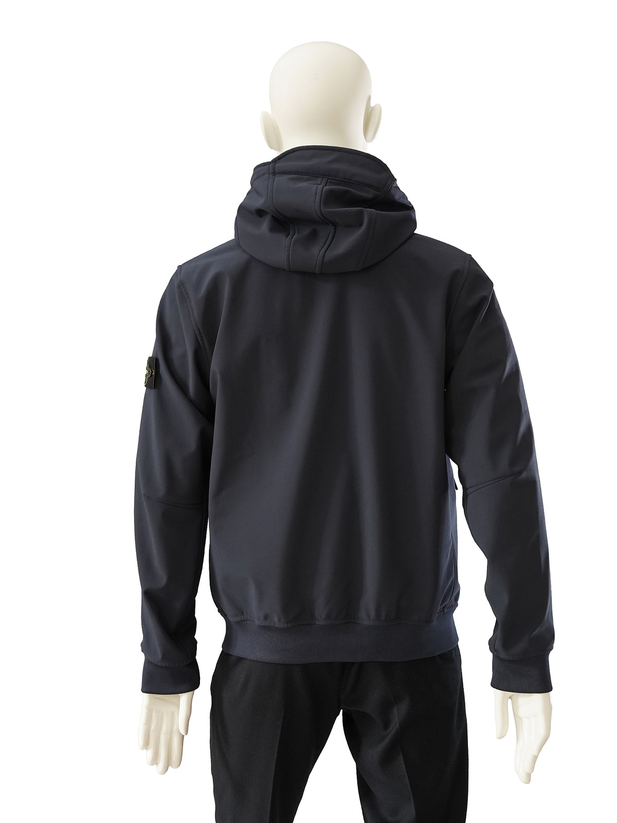 Blaue Softshell-Jacke mit Kapuze von Stone Island – Ansicht 4