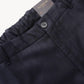 Dunkelblaue Hose mit Gummi- und Kordelzug von Slowear – Bund mit Knopf und Gummizug