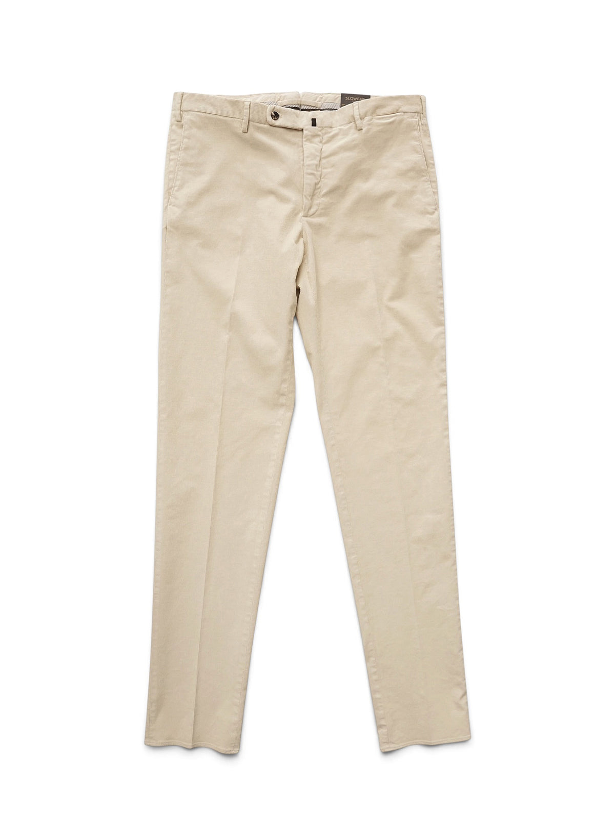 Beigefarbene Cordhose mit Bügelfalte von Slowear – Vorderansicht