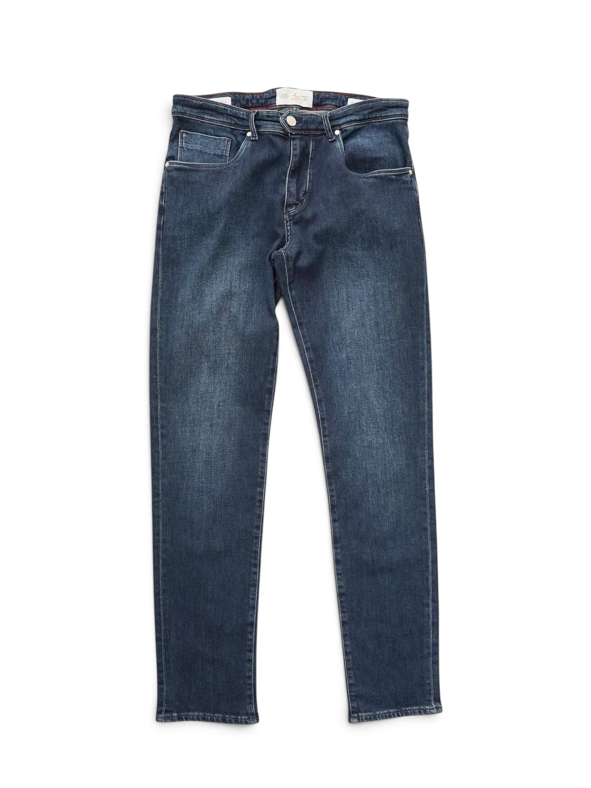 Dunkelblaue Jeans mit Kaschmir-Anteil von Ace Denim – Vorderansicht