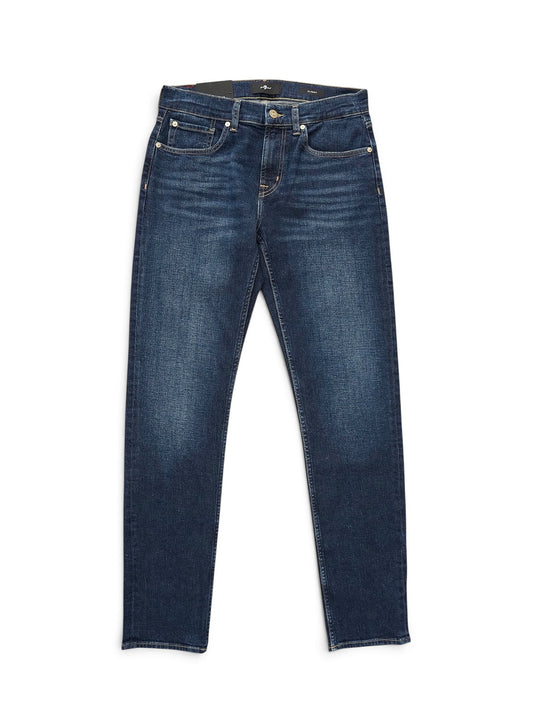 Dunkelblaue Jeans mit Kaschmiranteil von 7 For All Mankind – Vorderansicht