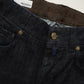 Dunkelblaue Five-Pocket-Jeans von Slowear – Bund mit Incotex-Knopf und Slowear-Bundband