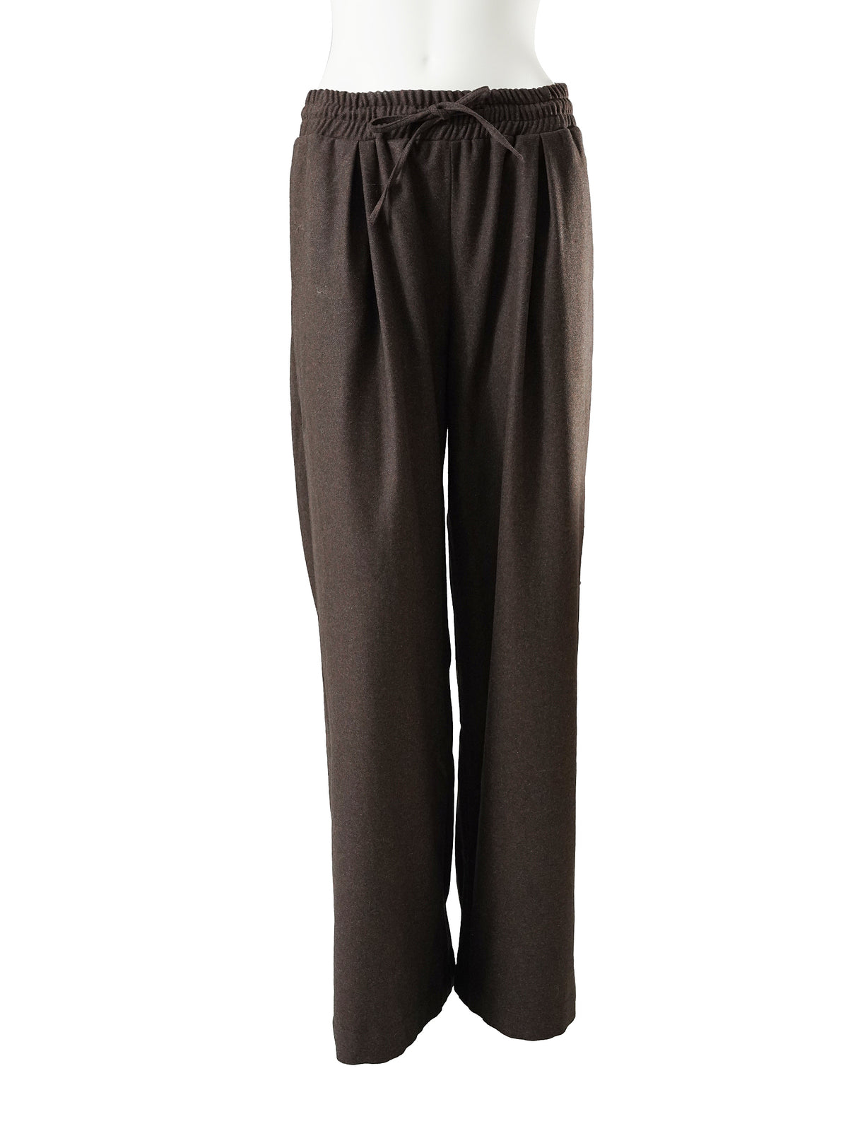 Dunkelbraune weite Hose mit Tunnelzug von SoSue – Ansicht 3