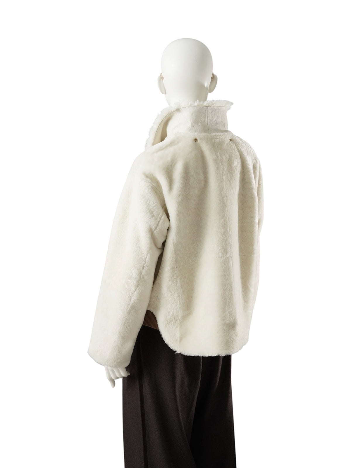 Wendbare Lammfelljacke in Wollweiß mit Reißverschluss von Werner Christ – Ansicht 7
