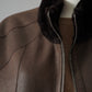 Dunkelbraune wendbare Lammfelljacke mit Stehkragen von Werner Christ – Ansicht 8